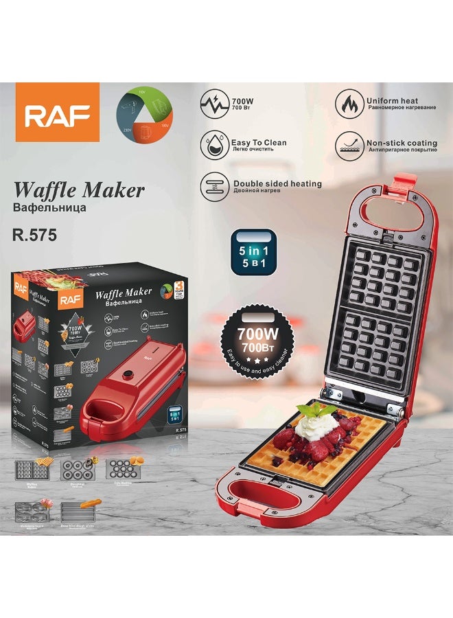 آر إيه أف وافل ميكر راف 700 وات 5 في 1 لعمل جميع الحلويات – موديل R.575 - Image 1