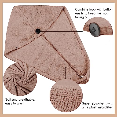 Sassoon Venir Microfiber Hair Wrap Towel for Women (Peanut Color, Free Size) with Smooth Texture Super Absorbent Quick Dry Hair Turban for Drying Hair - Image 3