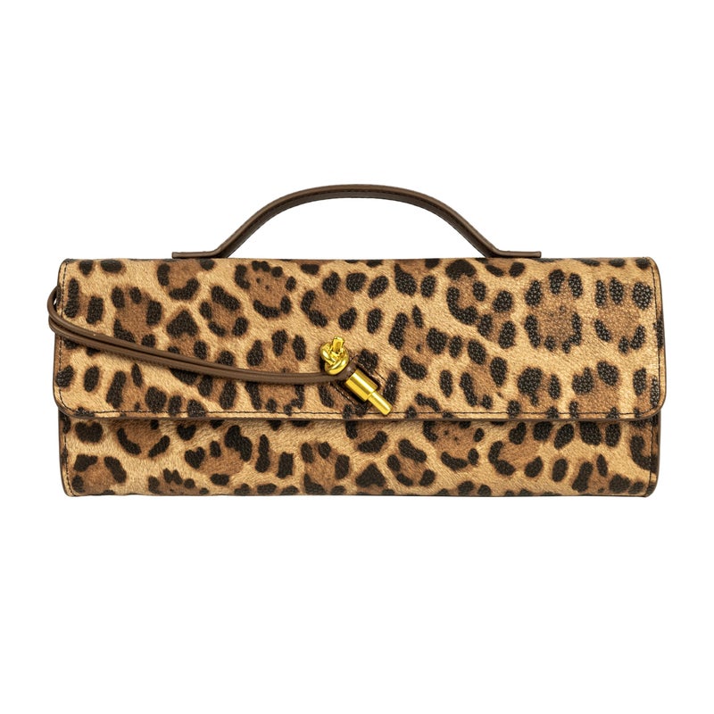 Joryin Leopard Print Purse Evening Bag for Women Evening Clutch Crossbody Bag Shoulder Bag Handbags Top Handle Bag Formal Evening Purse, Brown - Image 1