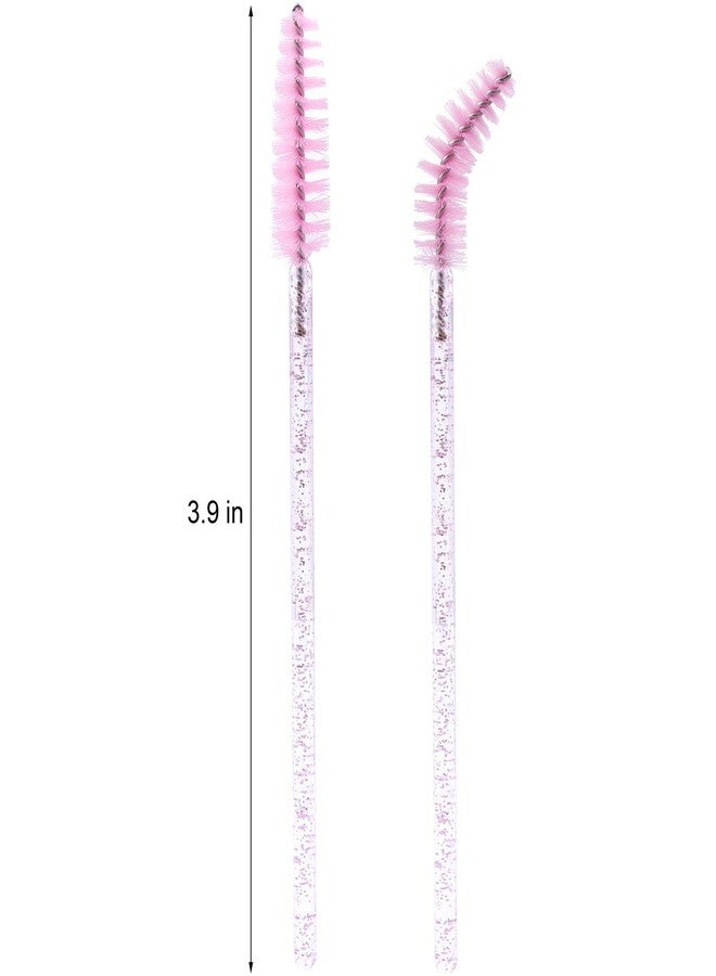 Tbestmax 300 Disposable Mascara Wands Spoolies Eye Lash Brush for Eyebrow/Eyelash Extension Pink - Image 2