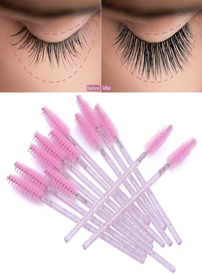 Tbestmax 300 Disposable Mascara Wands Spoolies Eye Lash Brush for Eyebrow/Eyelash Extension Pink - Image 4