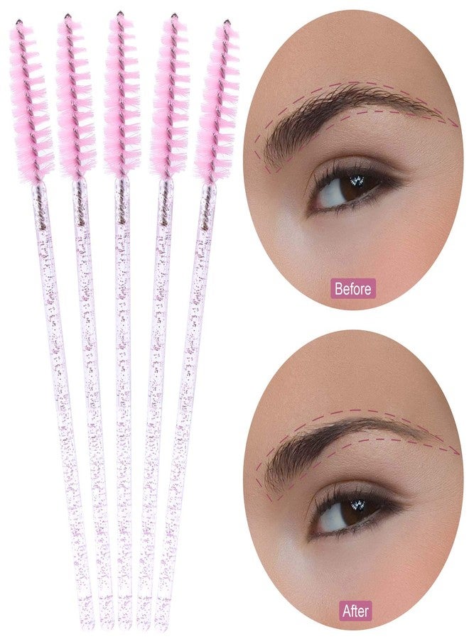 Tbestmax 300 Disposable Mascara Wands Spoolies Eye Lash Brush for Eyebrow/Eyelash Extension Pink - Image 3
