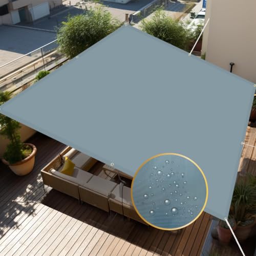 FREDDO Waterproof Sun Shade Sail 9.5 x 12 ft 95% UV Block 270 GSM for Rain Protection, Canopy Cover, Outdoor Patio, Garden, Pergola, Balcony, Tent (Grey, Pack of 1 Piece) - Image 1