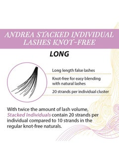 Andrea Stacked Individuals False Lashes Knotfree Long Black 4 Packs  - Image 3