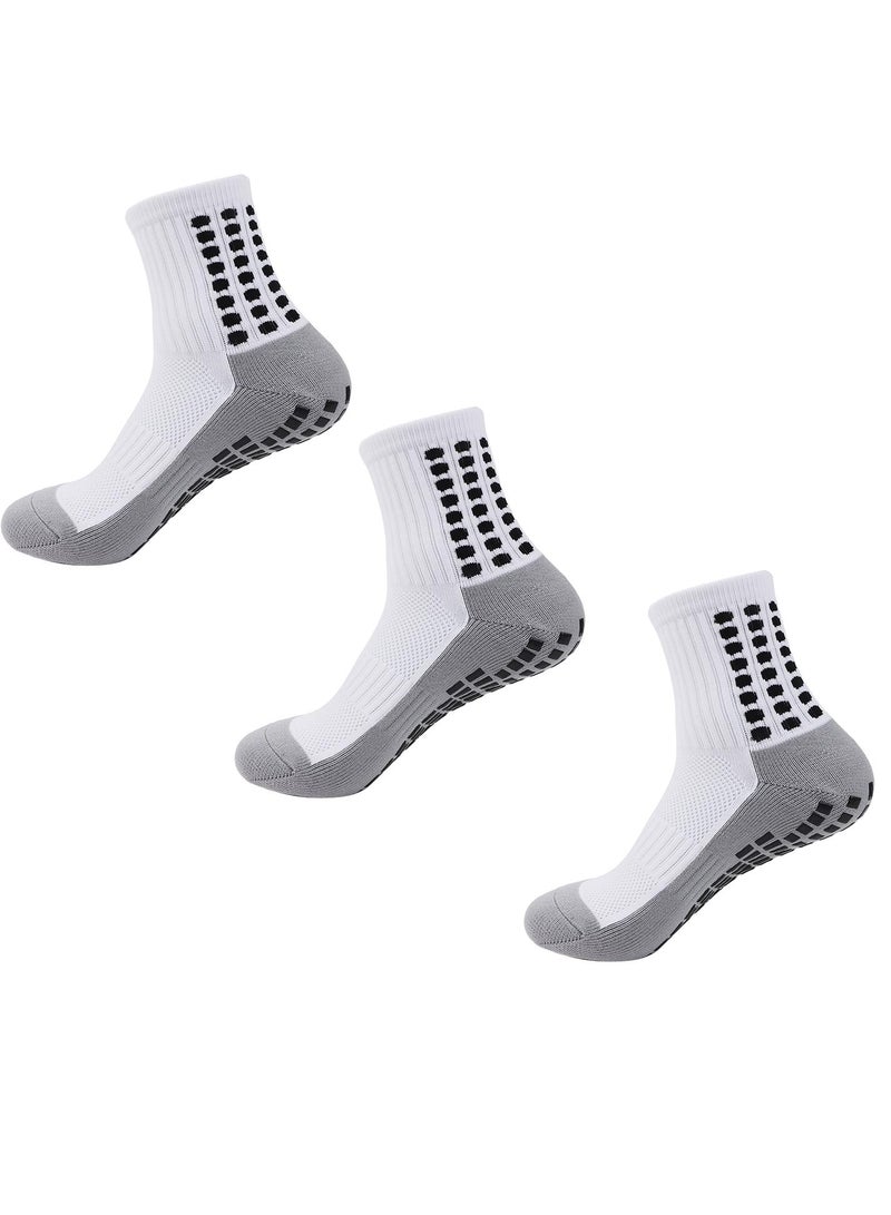 Sweet seven 3 Pairs Anti-Slip Hospital Socks with Grips for Adults - Non-Skid Slipper Socks for Men and Women - Image 1