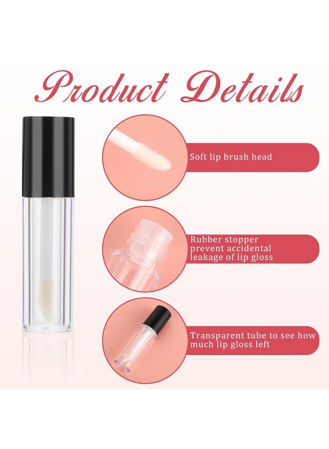 Molain Molain 10pcs Empty Lip Gloss Tubes, 2.5ml Mini Refillable Cosmetic Containers Bottles Lip Balm Bottles for Lipstick Samples, Lip Balms(Black tube cap)  - Image 3