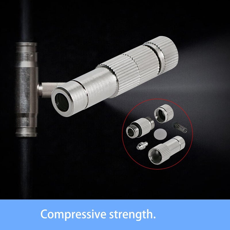 Aopin 8mm Misting Nozzles Copper Adjustable Water Flow Quick Connector 05mm  002 Orifice Atomizing Mister Sprayer Nozzle For Outdoor CoolingGarden Irrigation Fountain Greenhouse 4 Pcs - Image 3