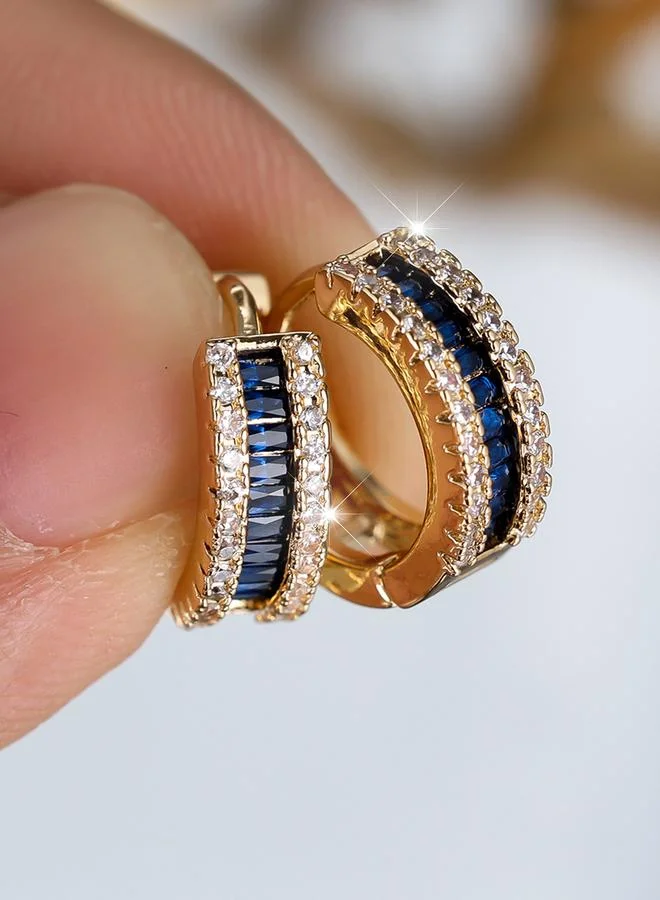 Take Two Glass Embellished Huggie Earrings