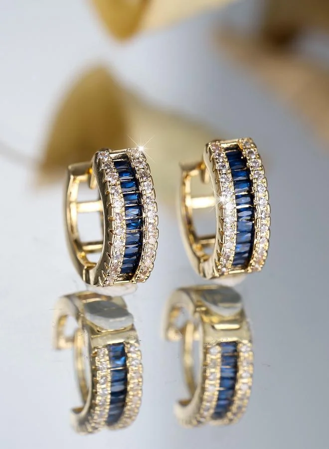 Take Two Glass Embellished Huggie Earrings