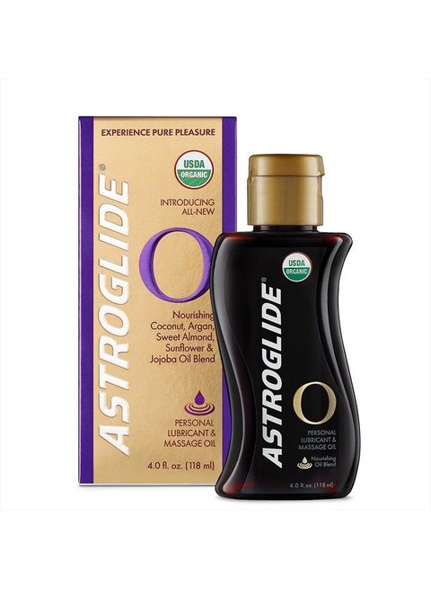 O Organic, Essential Oil Based Personal Lubricant and Massage Oil, 4 oz.