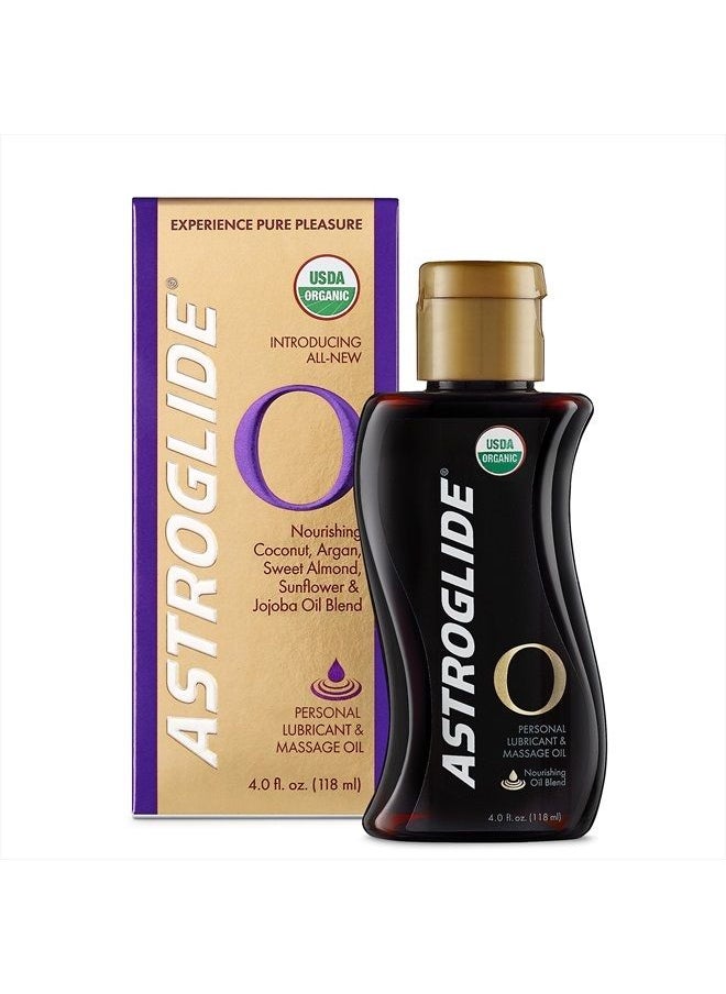 ASTROGLIDE O Organic, Essential Oil Based Personal Lubricant and Massage Oil, 4 oz.  - Image 1