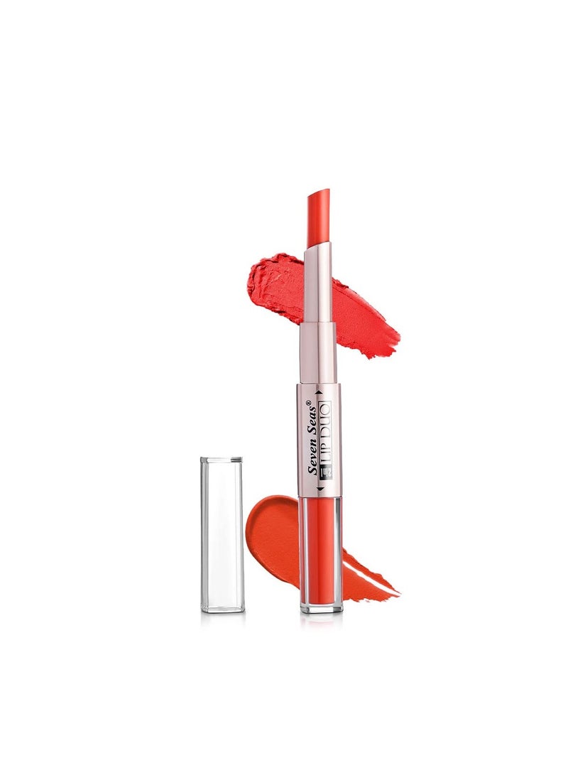 سيفين سيز أحمر الشفاه سيفن سيز ديو 2 في 1 بلمسة نهائية غير لامعة 2 في 1 أحمر شفاه سائل ثنائي مع لمسة نهائية غير لامعة وملمع مرطب مونزا - Image 1