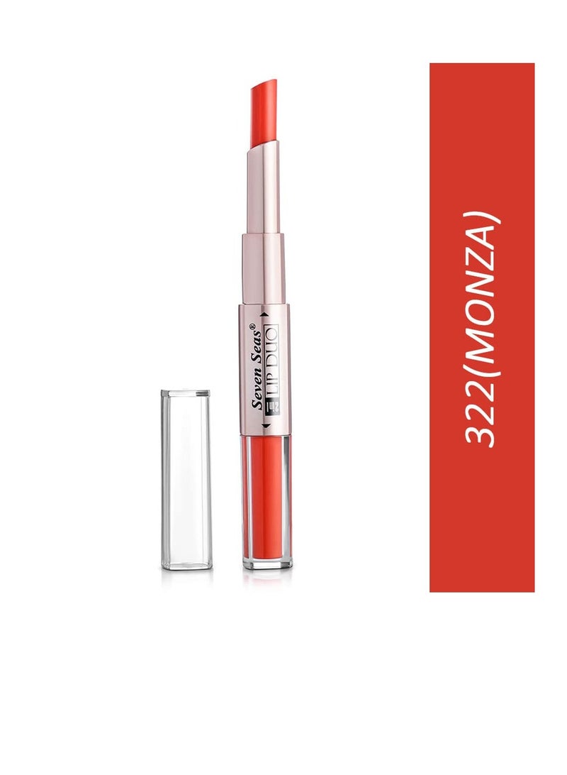 سيفين سيز أحمر الشفاه سيفن سيز ديو 2 في 1 بلمسة نهائية غير لامعة 2 في 1 أحمر شفاه سائل ثنائي مع لمسة نهائية غير لامعة وملمع مرطب مونزا - Image 2