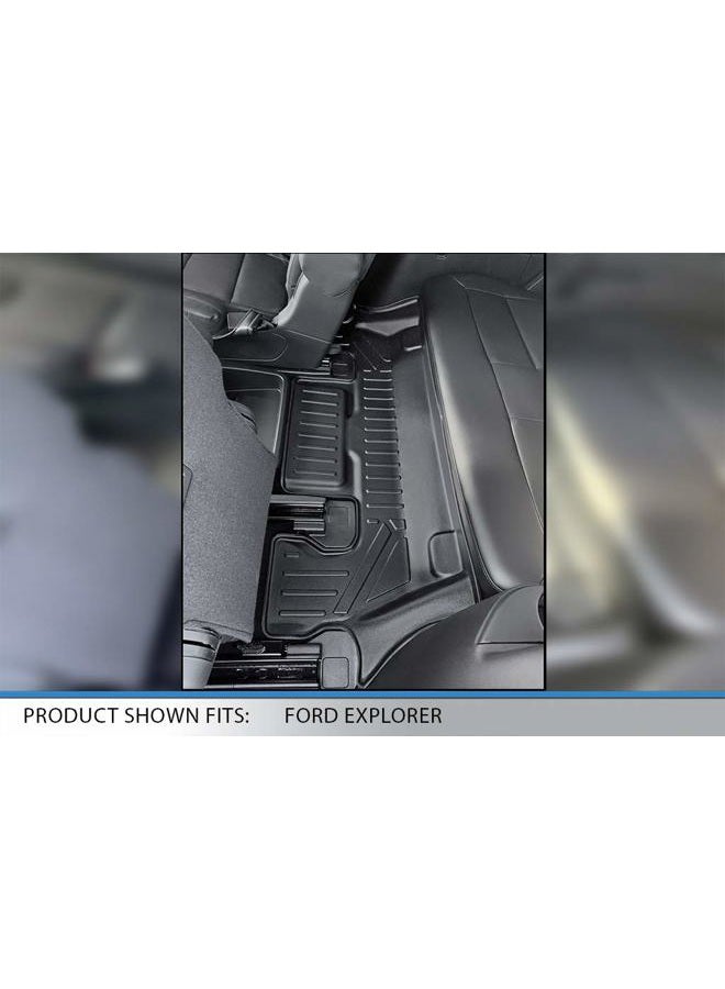 SMARTLINER Floor Mats 3 Rows - Cargo Liner Behind 3rd Row Set Black Compatible with 2020-2023 Explorer Only Fits 6 Passenger Models W/Bucket Seat - Image 5