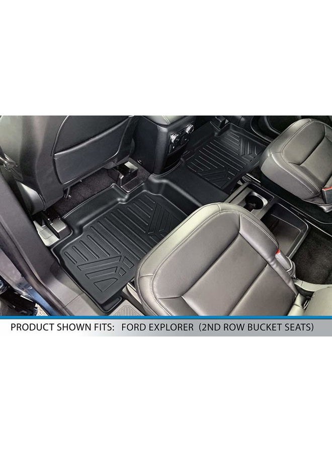 SMARTLINER Floor Mats 3 Rows - Cargo Liner Behind 3rd Row Set Black Compatible with 2020-2023 Explorer Only Fits 6 Passenger Models W/Bucket Seat - Image 4