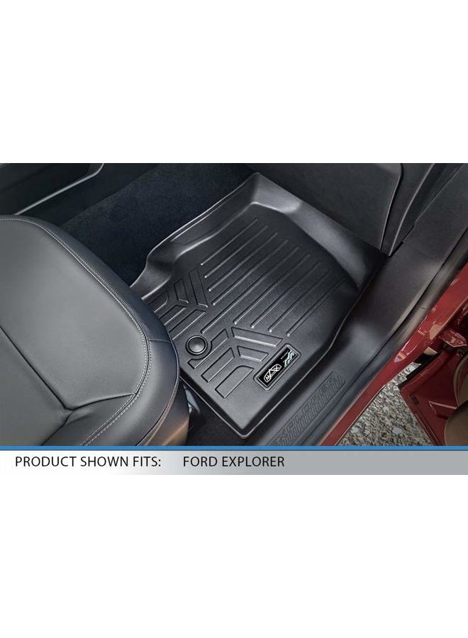 SMARTLINER Floor Mats 3 Rows - Cargo Liner Behind 3rd Row Set Black Compatible with 2020-2023 Explorer Only Fits 6 Passenger Models W/Bucket Seat - Image 3