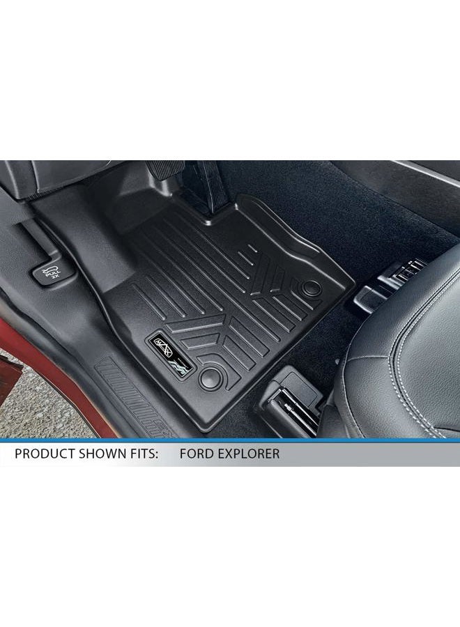 SMARTLINER Floor Mats 3 Rows - Cargo Liner Behind 3rd Row Set Black Compatible with 2020-2023 Explorer Only Fits 6 Passenger Models W/Bucket Seat - Image 2