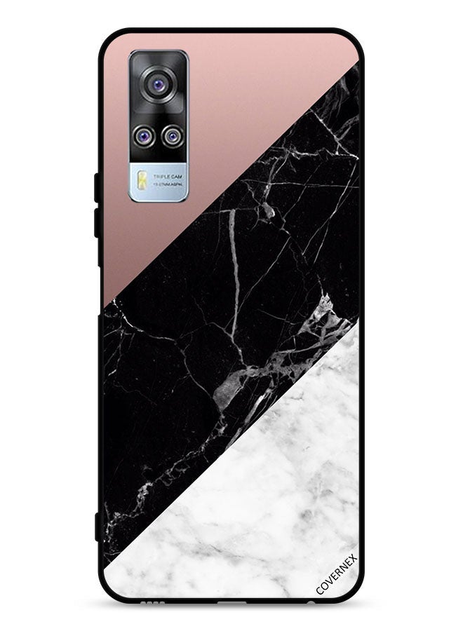 Covernex vivo Y53s 4G Protective Case Cover Marble & Plain Combination Pattern - Image 1