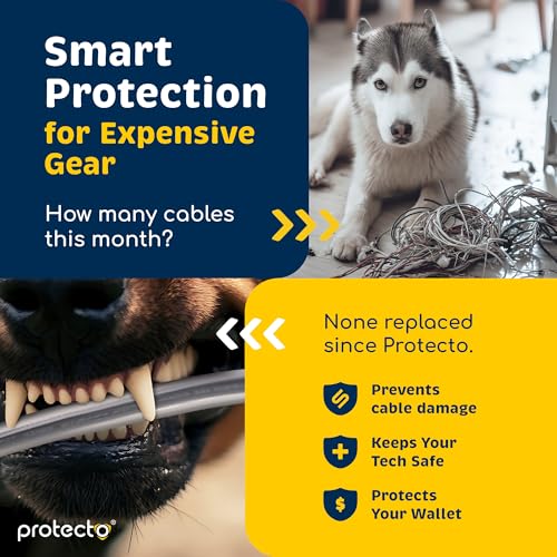 PROTECTO Heavy Duty Cord Protectors from Pets No Chew Solution, 7ft Easy to Use Dog & Cat Cord Protector, Clear & Odorless Critter Cord Covers for Pets, Power Audio & Video Wire Protector Tubing - Image 4