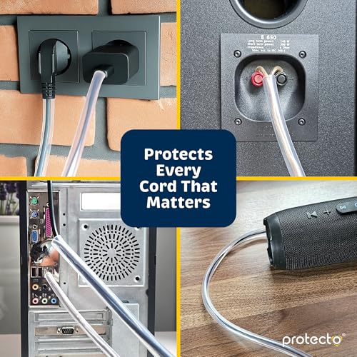 PROTECTO Heavy Duty Cord Protectors from Pets No Chew Solution, 7ft Easy to Use Dog & Cat Cord Protector, Clear & Odorless Critter Cord Covers for Pets, Power Audio & Video Wire Protector Tubing - Image 5