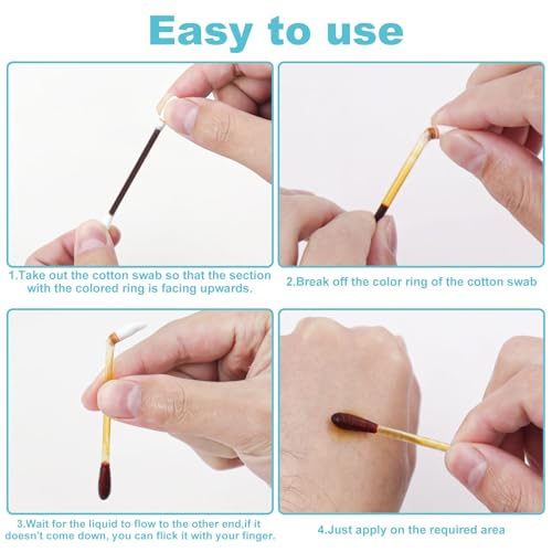 Twoworld Disposable Iodine Swab,Medical Iodine Individually Wrapped,Iodine Swabsticks Iodine Cotton Swabs for Outdoor Medical Supplies,Wound Care and First Aid (Pack of 100) - Image 4