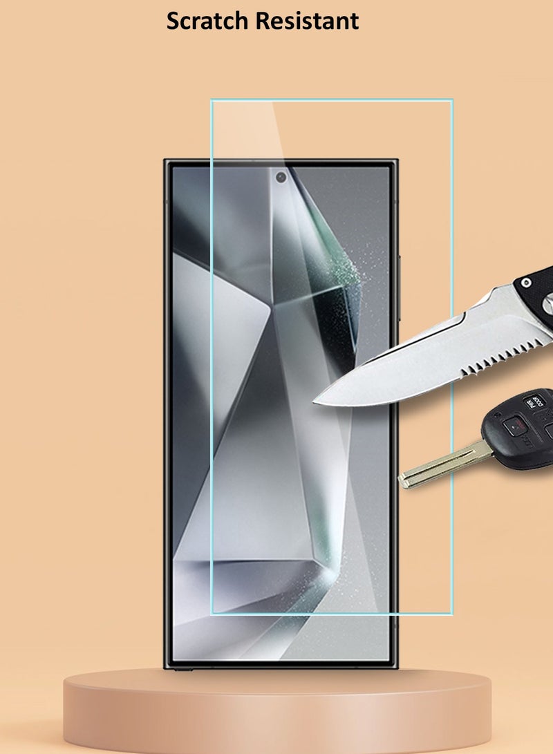 Techie 2 Pack HD Tempered Glass Screen Protector for Samsung Galaxy S24 Ultra 2024 - Anti Reflection Anti Bubbles 9H Hardness 0.33 mm Rounded Edges Easy Installation - Image 5