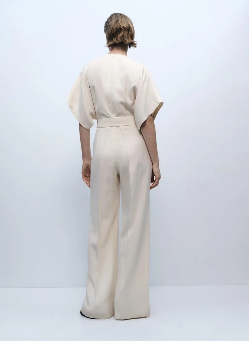 MANGO Long Belt And Buckle Jumpsuit