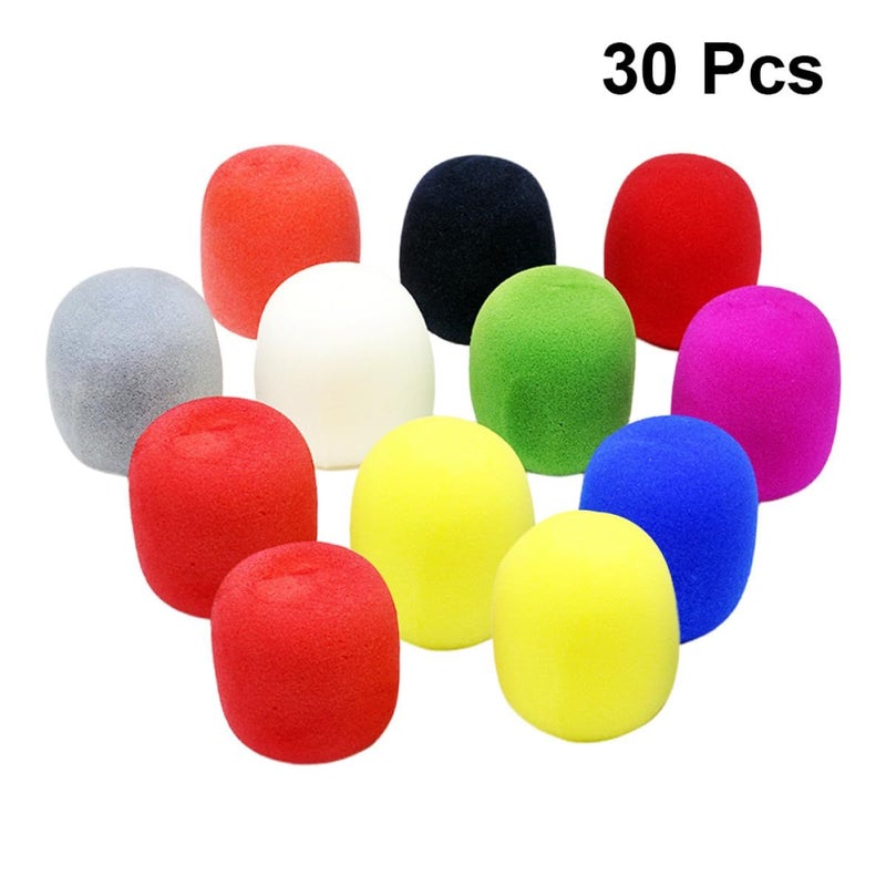 30Pcs Mixed Color Microphone Windscreen Sponge Mic Cushions For Handheld Microphones Karaoke Party Use - Image 3