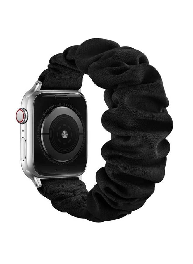 Perfii Flexi Elastic Solo Loop Band For Apple Watch Series 6/SE/5/4/3/2/1 Dark Black - Image 2