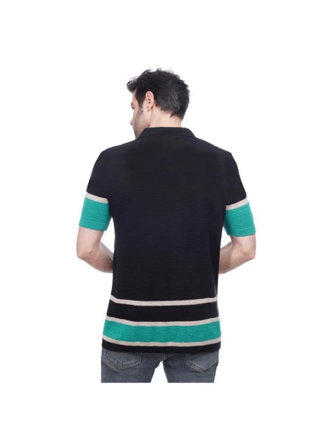 كوب قميص بولو منسوج بأكمام قصيرة