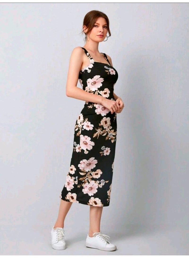 SHEIN Split Hem Floral  Bodycon Dress - Image 5