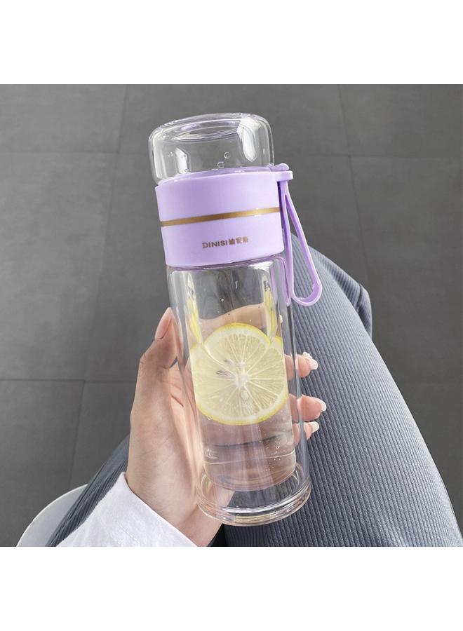 بيوينتي Cup Glass Double-layer Ulated Glass Water Cup High Color Tea Separation Tea Tea Cup Gift Flower Tea Cup