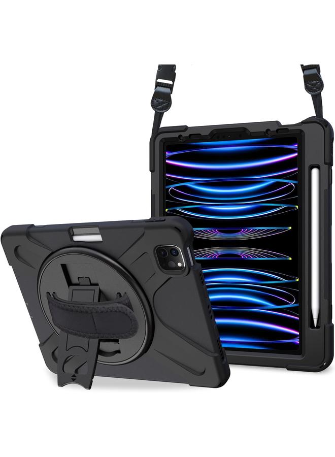 Procases For Ipad Pro 11 Inch Case 2022 2021 2020 2018 Rugged Heavy Duty Shockproof Cover With Hand Strap Shoulder Strap For Ipad Pro 11" 4Th 3Rd 2Nd 1St Generation Black - Image 1