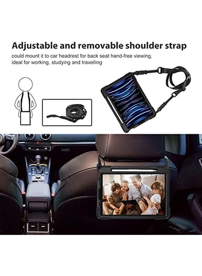 Procases For Ipad Pro 11 Inch Case 2022 2021 2020 2018 Rugged Heavy Duty Shockproof Cover With Hand Strap Shoulder Strap For Ipad Pro 11" 4Th 3Rd 2Nd 1St Generation Black - Image 5