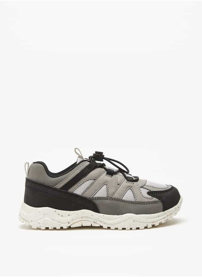 JUNIORS - Boys Panelled Slip-On Sneakers with Drawstring Detail - Image 1