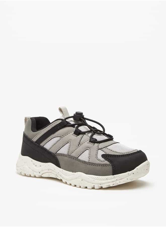 JUNIORS - Boys Panelled Slip-On Sneakers with Drawstring Detail - Image 1