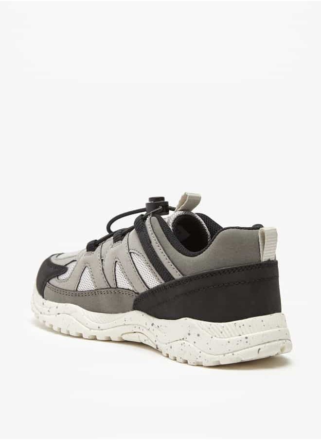 JUNIORS - Boys Panelled Slip-On Sneakers with Drawstring Detail - Image 1