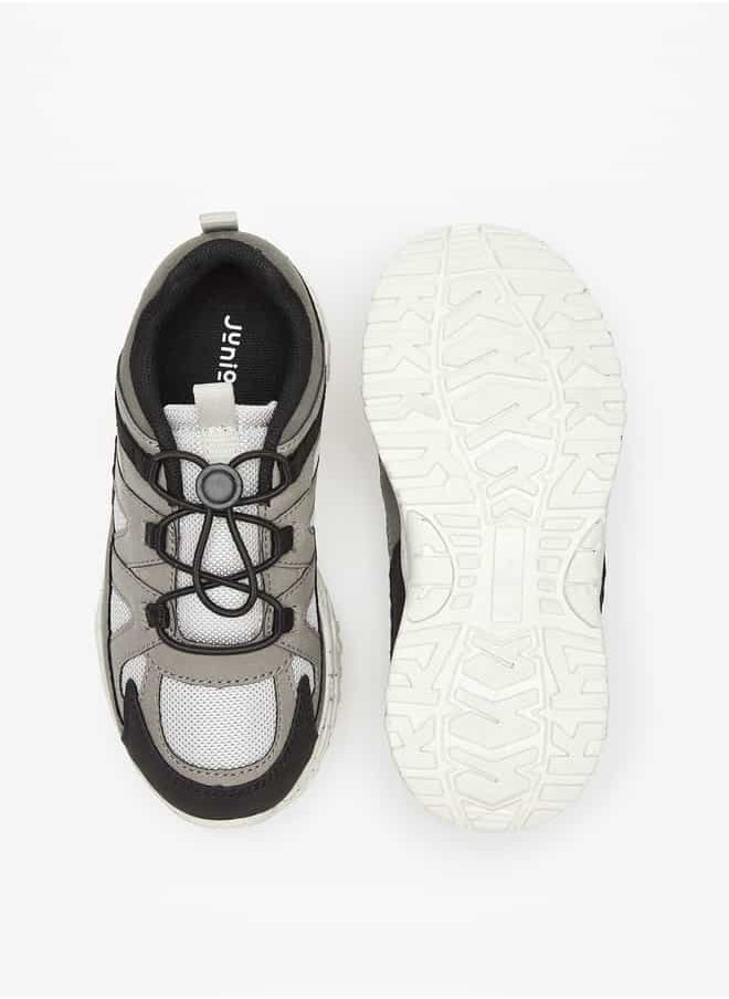 JUNIORS - Boys Panelled Slip-On Sneakers with Drawstring Detail - Image 1