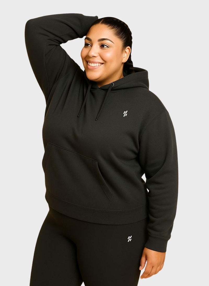Moveletix Plus Size Women's Lightweight Black Hoodie Activewear Gym - Image 3