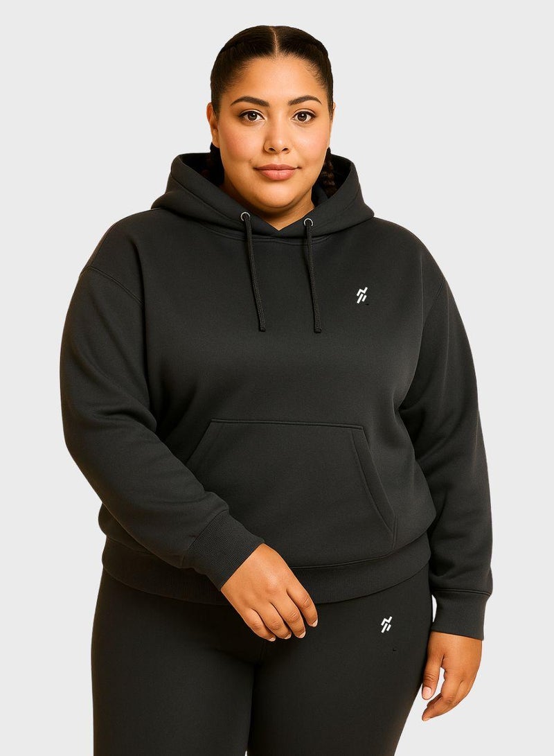 Moveletix Plus Size Women's Lightweight Black Hoodie Activewear Gym - Image 2