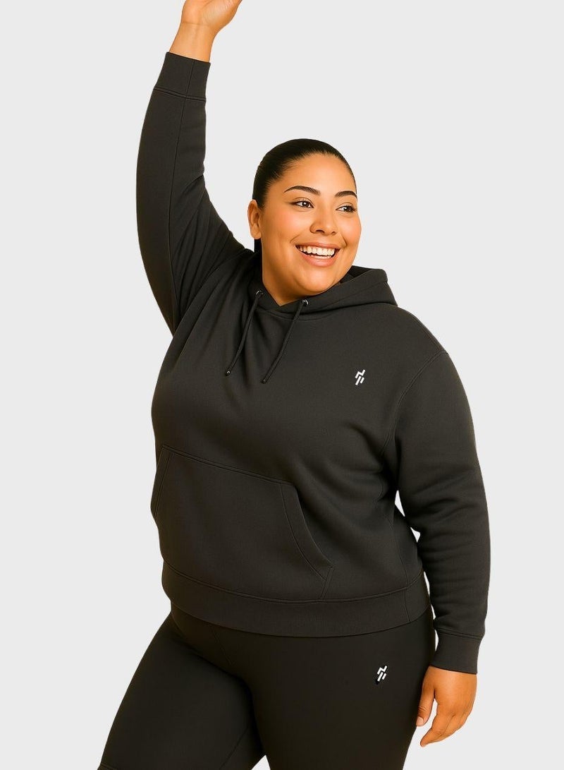 Moveletix Plus Size Women's Lightweight Black Hoodie Activewear Gym - Image 3
