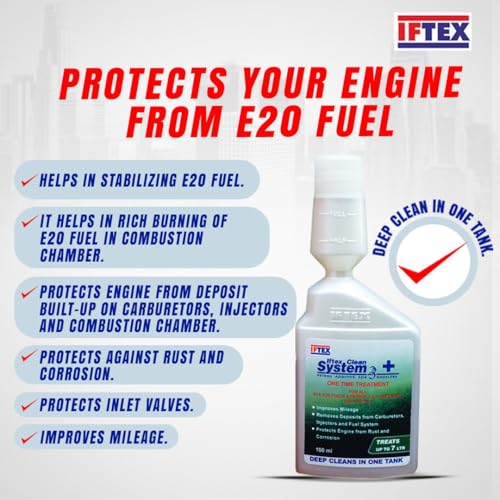 IFTEX System 2/3+ e20 One Time Treatment Petrol Additive for All Petrol Bike and Scooter BS4 and BS6, Petrol Fuel System and Injector Cleaner for Cleaning deposits and Mileage Improvement (100 ml) - Image 3