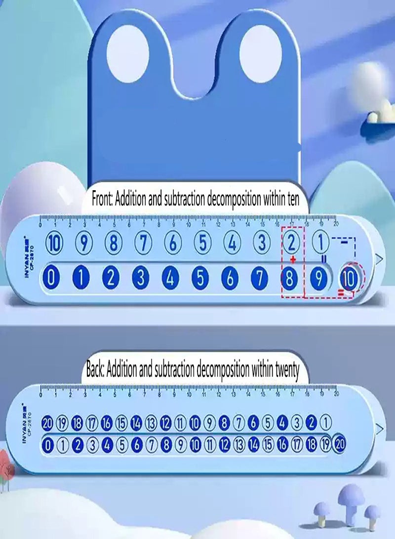Generic Interactive Math Exercise Ruler Set Addition  Subtraction Learning Rulers Kid's Math Decomposition Ruler Kit(blue)  - Image 1