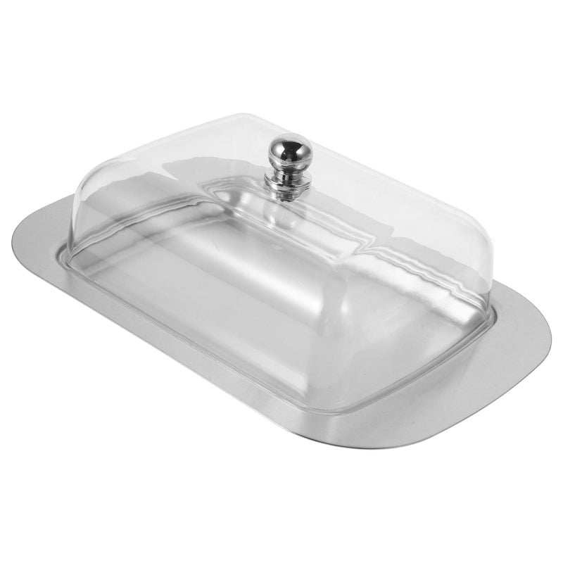 Stainless Steel Butter Container with Plastic Lid for Refrigerator Fresh Storage - Image 2