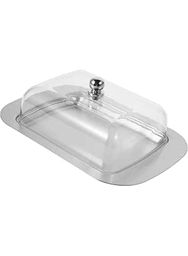 Stainless Steel Butter Container with Plastic Lid for Refrigerator Fresh Storage - Image 1