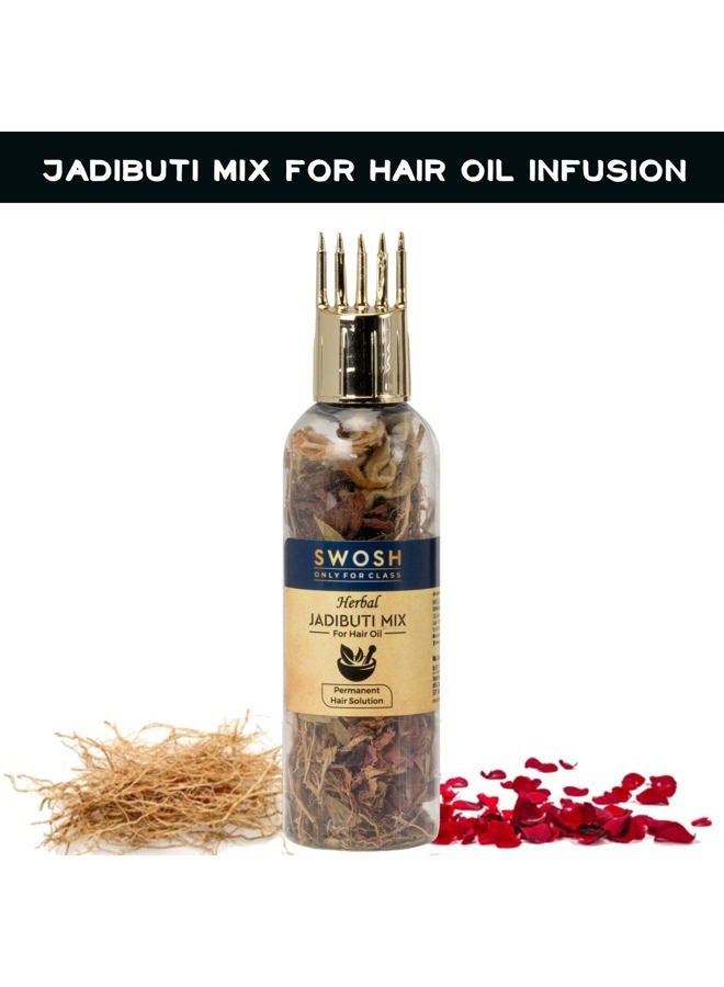 SWOSH Ayurvedic Herbal Hair Oil Mix 2 Combo Bottle with Healthy Hair Packed with Goodness of Ayurvedic Natural Dried Herbs For Oil Infusion Made In India Pack of 2(1 pack = 0.35 Oz/10 gm) - Image 3