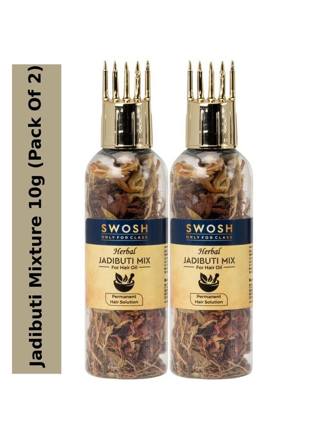SWOSH Ayurvedic Herbal Hair Oil Mix 2 Combo Bottle with Healthy Hair Packed with Goodness of Ayurvedic Natural Dried Herbs For Oil Infusion Made In India Pack of 2(1 pack = 0.35 Oz/10 gm) - Image 2