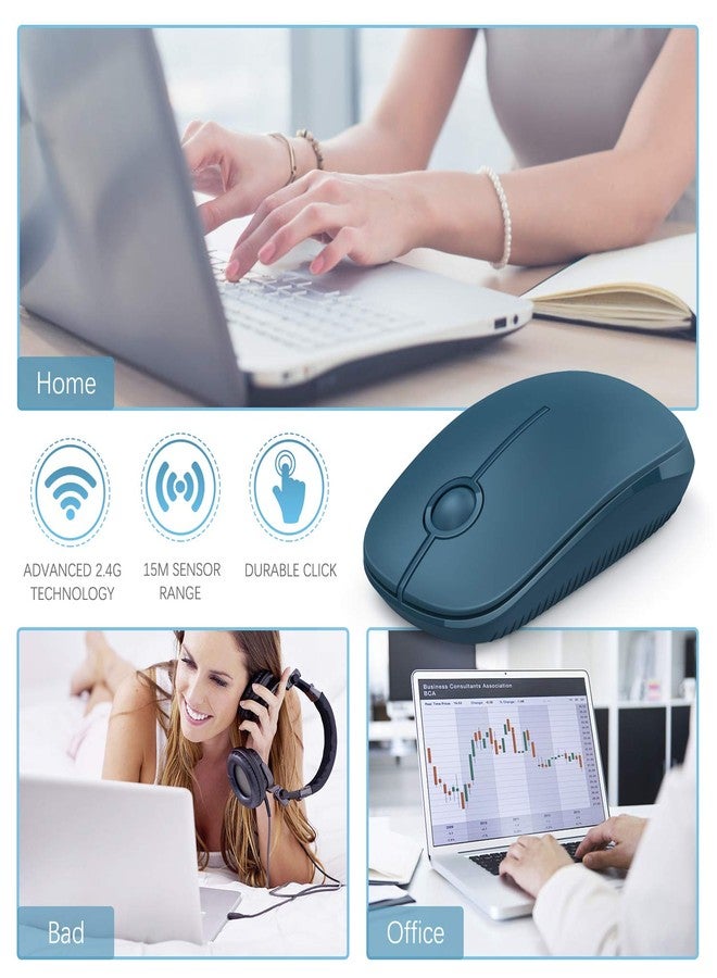 VssoPlor Wireless Mouse, 2.4G Slim Portable Computer Laptop Mouse with Nano Receiver Quiet Silent Optical Mice for Notebook, PC, Laptop, Computer-Sapphire Blue - Image 5