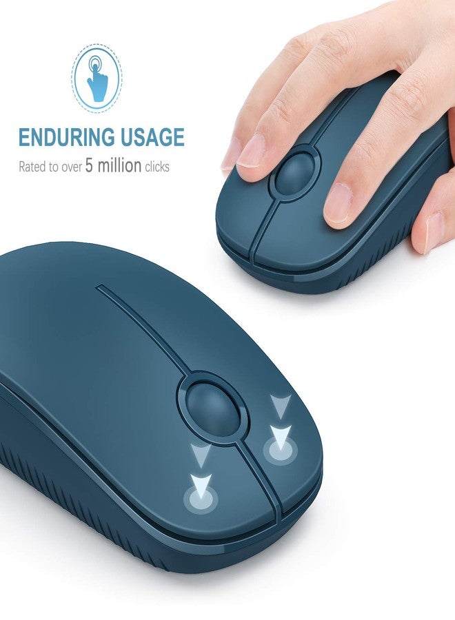 VssoPlor Wireless Mouse, 2.4G Slim Portable Computer Laptop Mouse with Nano Receiver Quiet Silent Optical Mice for Notebook, PC, Laptop, Computer-Sapphire Blue - Image 3