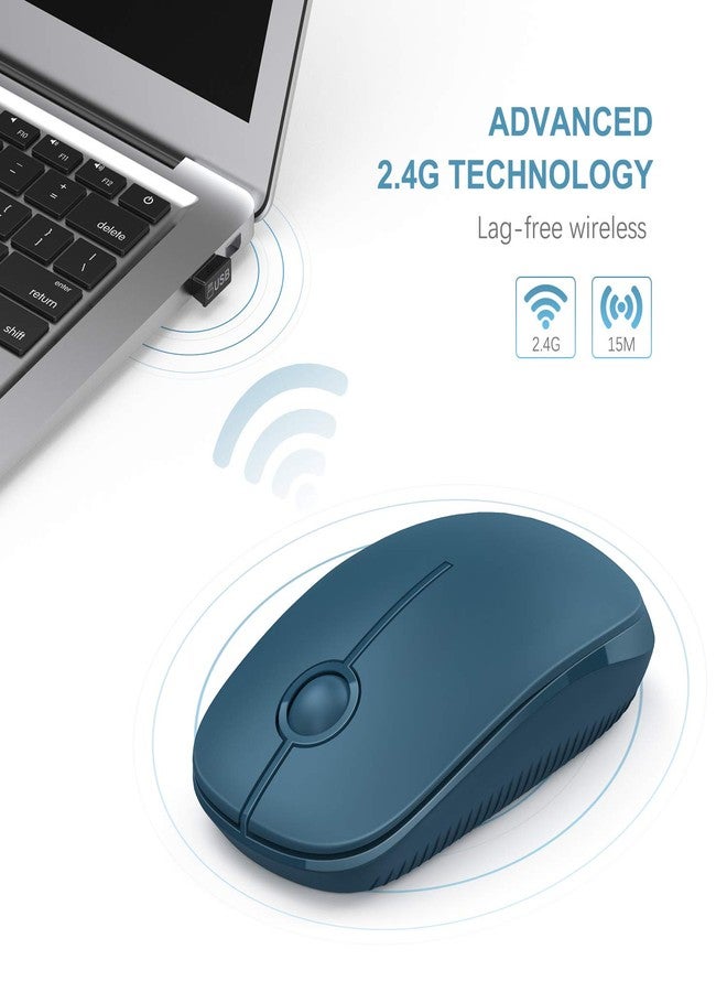 VssoPlor Wireless Mouse, 2.4G Slim Portable Computer Laptop Mouse with Nano Receiver Quiet Silent Optical Mice for Notebook, PC, Laptop, Computer-Sapphire Blue - Image 4